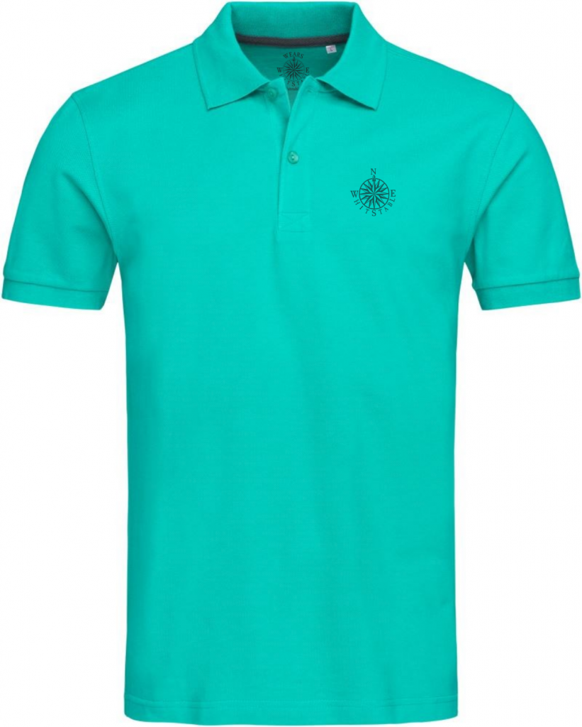 Polo Shirt – NSEW Compass – Green – wearswhitstable